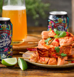 Marmalade & chilli glazed salmon skewers