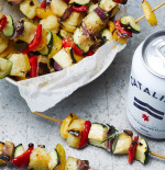 Barbecue Halloumi and Vege Skewers 