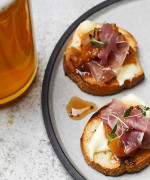 Mustard Stone Fruits with White Cheese and Parma Ham