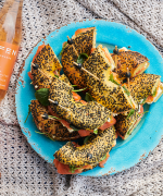 Marinated Salmon Bagels