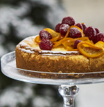 Baked New York Cheesecake with Spiced Bourbon oranges