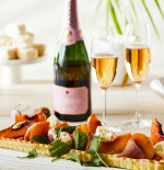 Seared Peach, Mozarella & Prosciutto Tart