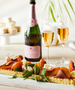 Seared Peach, Mozarella & Prosciutto Tart