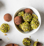 Dark Chocolate, Pistachio and Cointreau Truffles