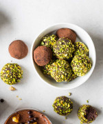 Dark Chocolate, Pistachio and Cointreau Truffles