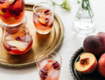 Peach and berry cider sangria