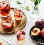 Peach and berry cider sangria