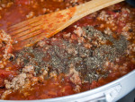 Huffman’s Spicy Beef and wine Bolognese