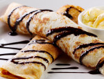 Pancakes With Boozy Choc Sauce