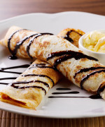 Pancakes With Boozy Choc Sauce