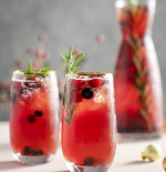 Raspberry and Rosemary Gin Punch 
