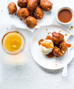 Apple Fritters with Brandy Caramel