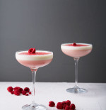 Raspberry gin-ger lassi