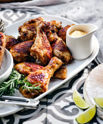 BBQ Chicken Drums with Chipotle & Dill Pickle Mayo